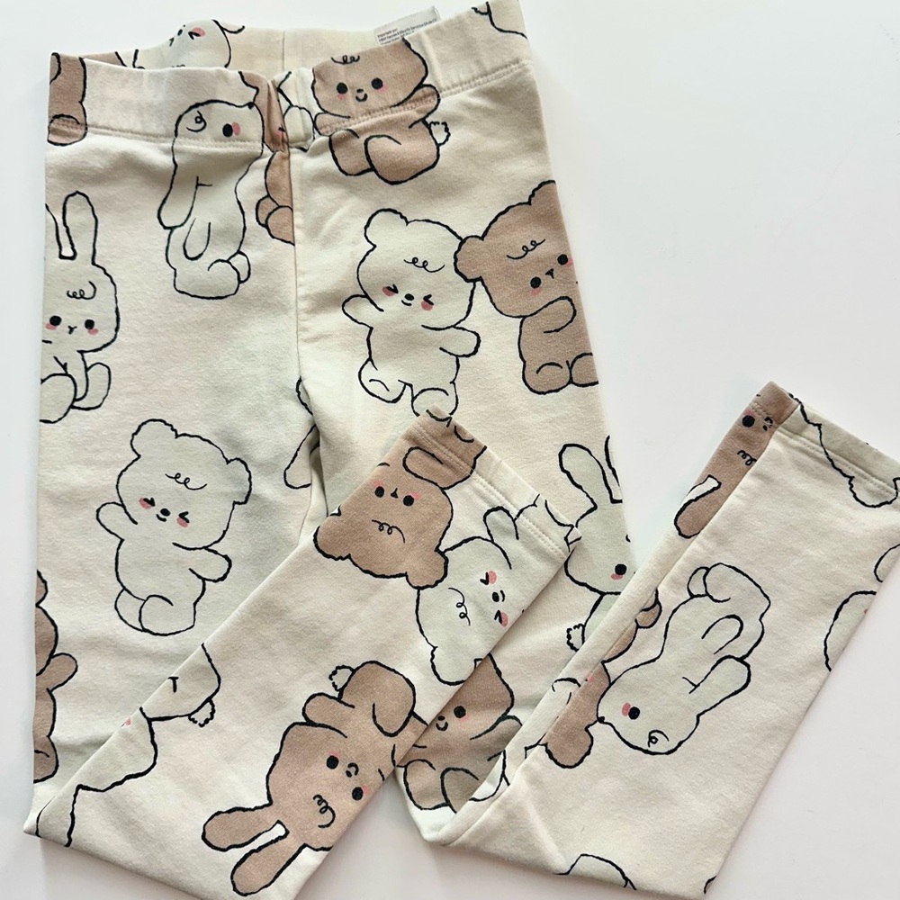 H&M Cute Bear and Bunny Print Leggings